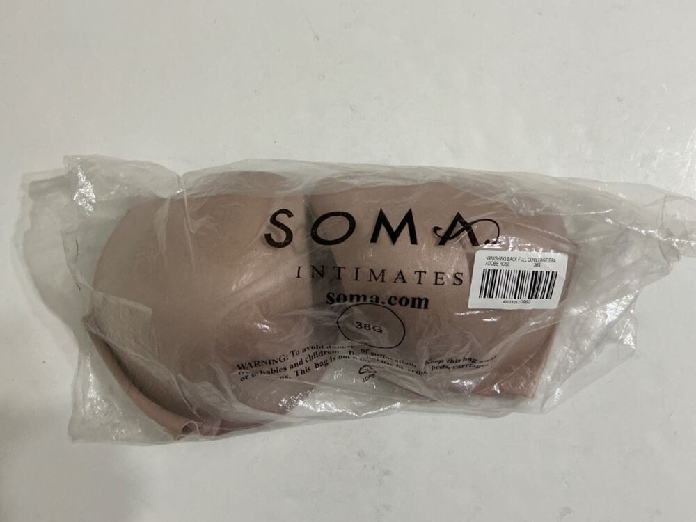 Soma Vanishing Back Full Coverage Bra 38G Adobe Rose Underwire New in Package